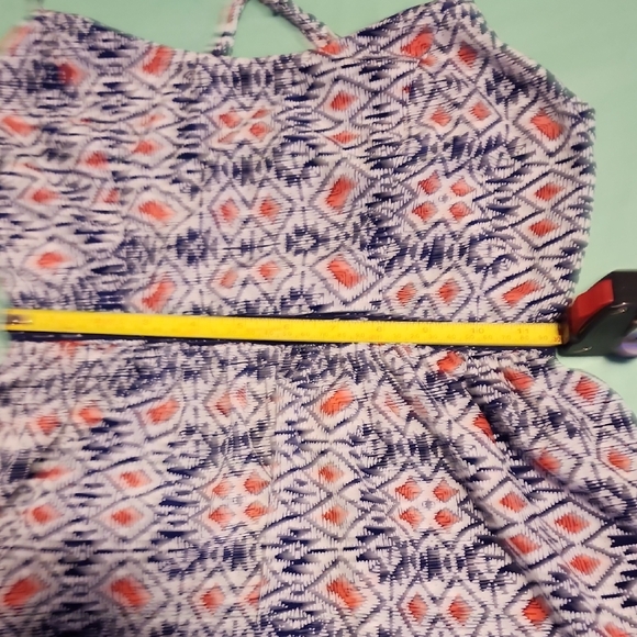 Trixxi Navy and Coral Printed Spaghetti-Strap Mini Dress - Picture 5 of 7